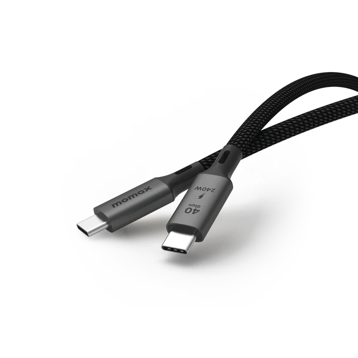 Momax Elite 240W USB-C USB 4 40Gbps.cable 1m | Black Momax Elite 240W USB-C USB 4 40Gbps.cable 1m | Black